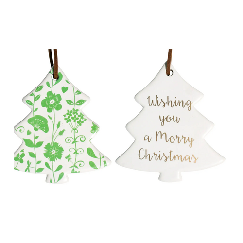 Wishing you a Merry Christmas Ceramic Tree Ornament