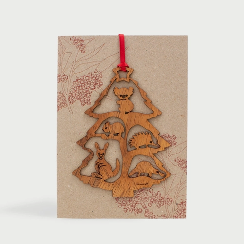 Australian Christmas Card with Tree Ornament