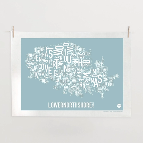  Lower North Shore Map Tea Towel