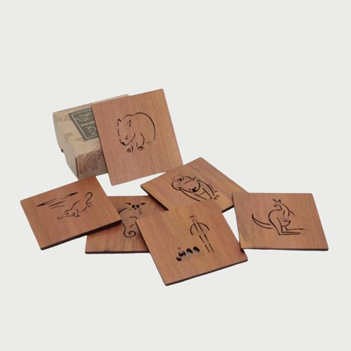 Australian Animal Square Timber Coasters