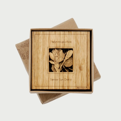 Australian Timber Flower Square Coasters