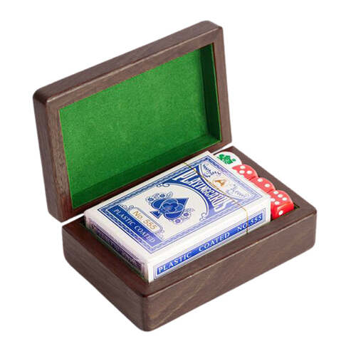 Card &amp; Dice Game in Jarrah Timber Box