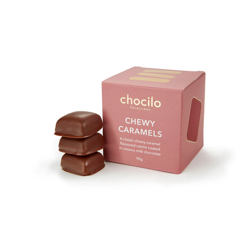 Chewy Caramels in Milk Chocolate Gift Cube - 90g