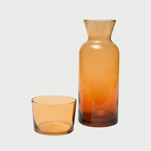 Iconic Amber Carafe with Matching Glass