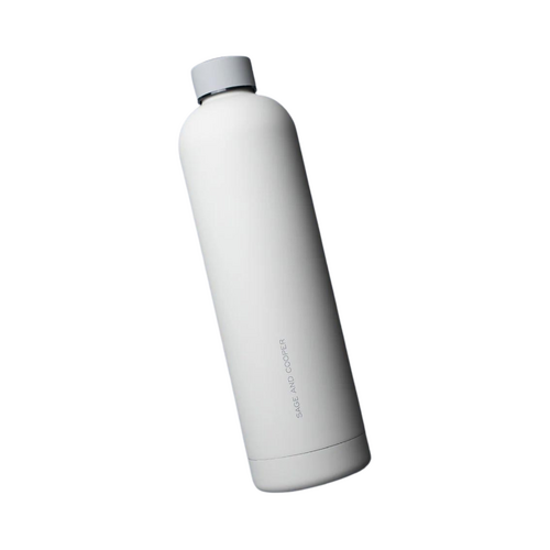 Allegra Water Bottle in Cloud and Gunmetal