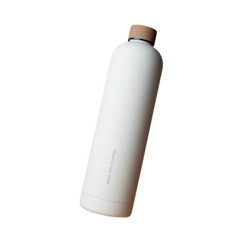 Allegra Water Bottle in Sand and Chestnut