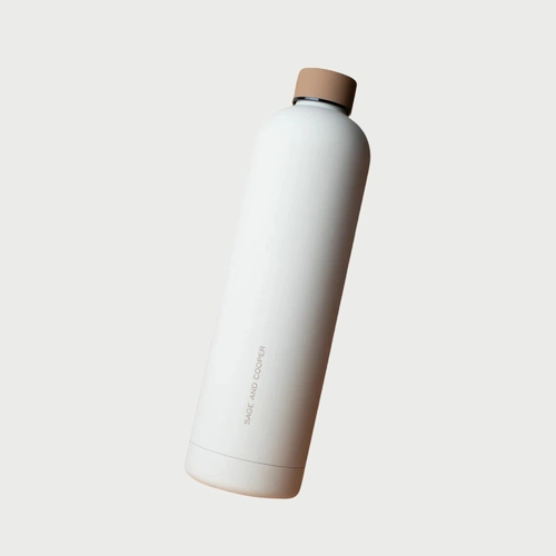 Allegra Water Bottle in Sand and Chestnut