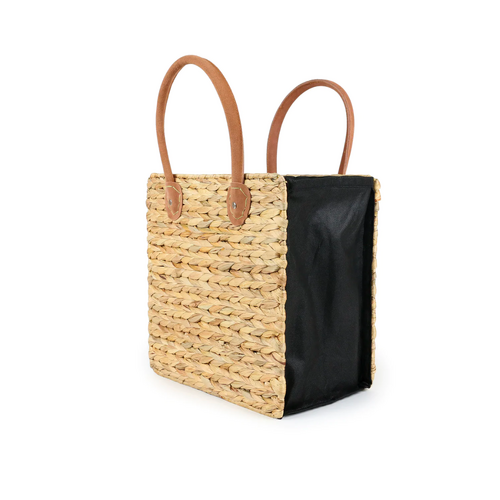 Collapsible Suede Handle Tote 