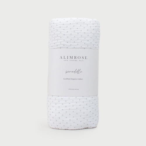 Grey Spot Muslin Swaddle