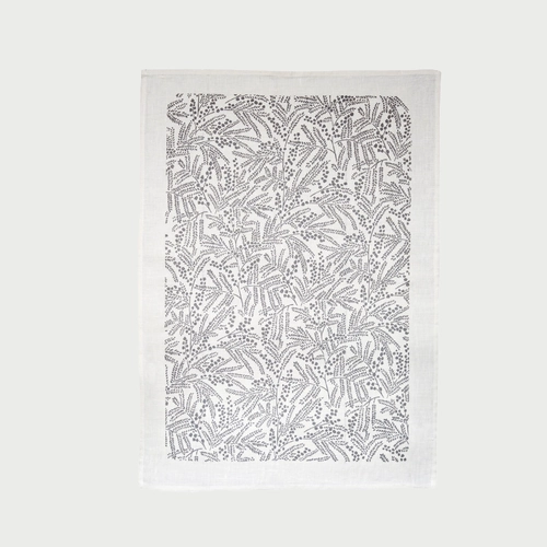 Mimosa Putty and White Linen Tea Towel