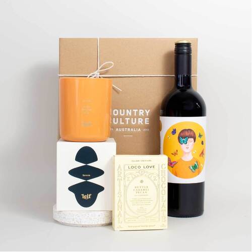 Luxury Candle, Wine and Treats Hamper